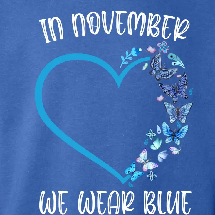 Blue Butterfly In November We Wear Blue Diabetes Awareness Meaningful Gift Toddler Hoodie