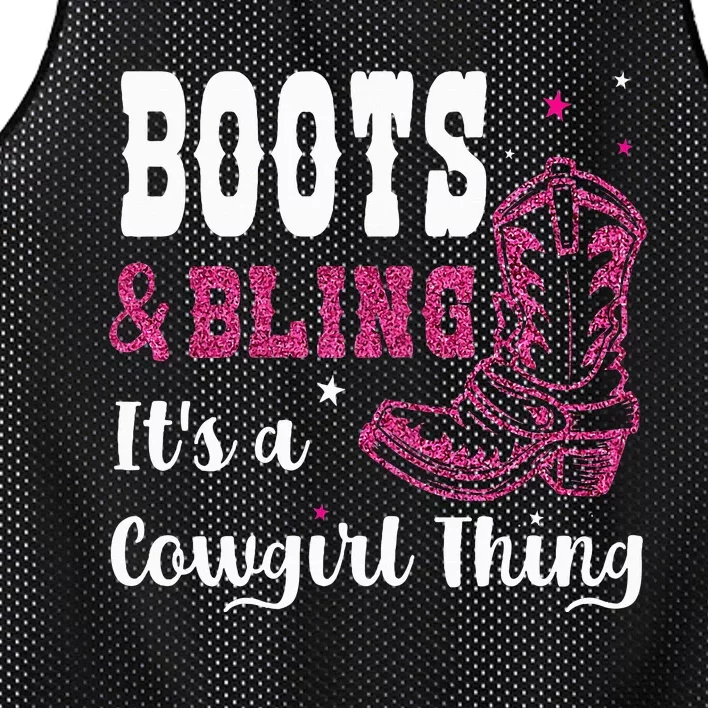 boots & bling it's a cowgirl thing Western Mesh Reversible Basketball Jersey Tank