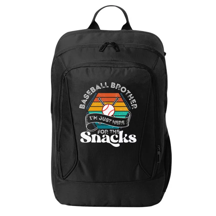 Baseball Brother Im Just Here For The Snacks Retro Baseball City Backpack