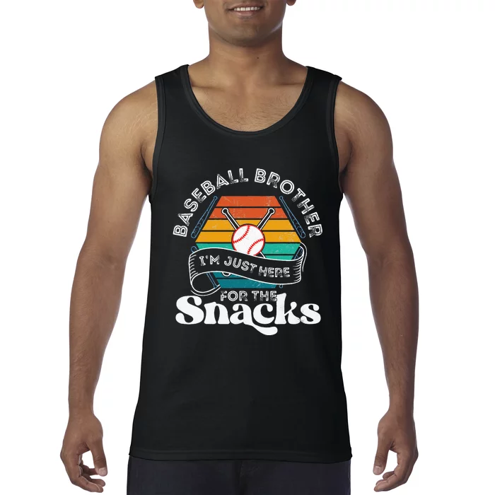 Baseball Brother Im Just Here For The Snacks Retro Baseball Tank Top