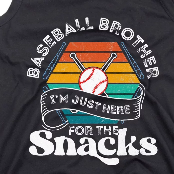 Baseball Brother Im Just Here For The Snacks Retro Baseball Tank Top