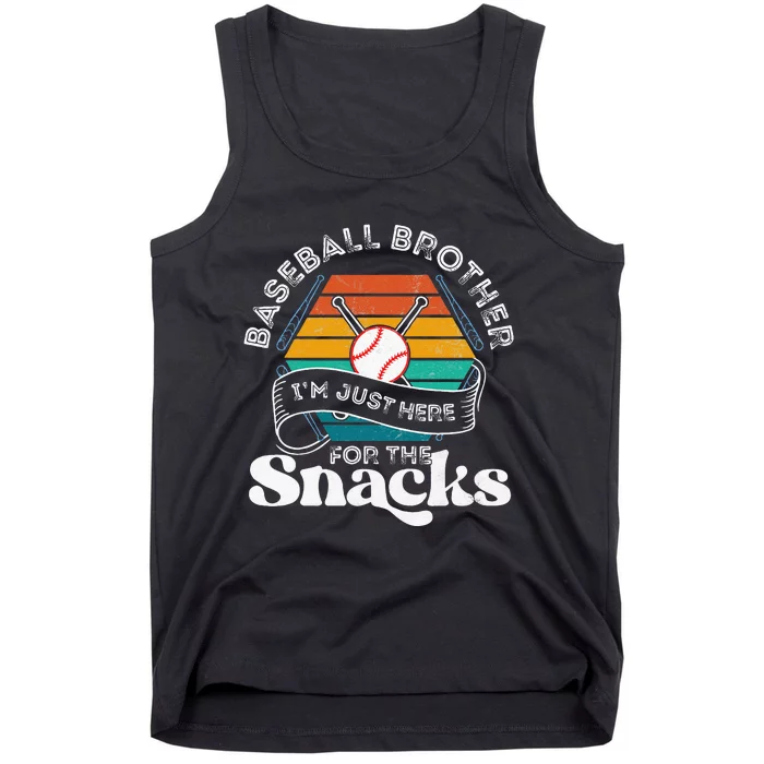 Baseball Brother Im Just Here For The Snacks Retro Baseball Tank Top