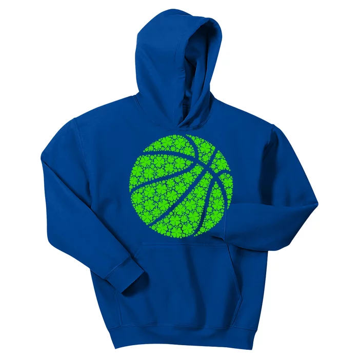 Basketball Ball Irish Shamrock Lucky Clover St Patrick's Day Gift Kids Hoodie