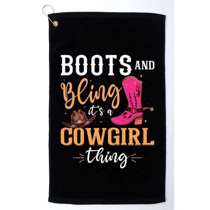 boots & bling it's a cow thing Western Platinum Collection Golf Towel