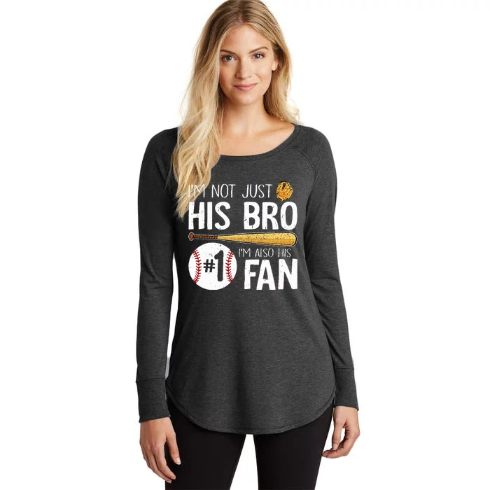 Baseball Brother IM Not Just His Bro IM His Number One Women's Perfect Tri Tunic Long Sleeve Shirt