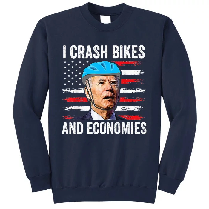 Biden Bicycle I Crash Bikes And Economies Tall Sweatshirt