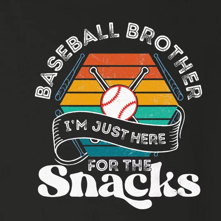 Baseball Brother Im Just Here For The Snacks Retro Baseball Toddler Long Sleeve Shirt