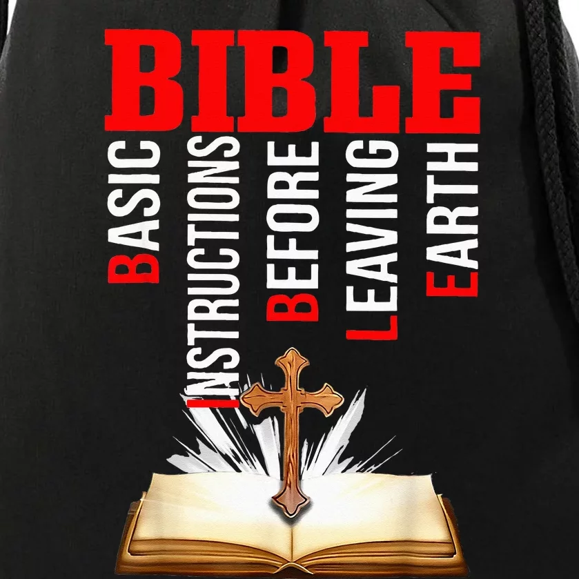 BIBLE Basic Instructions Before Leaving Earth Christian Drawstring Bag