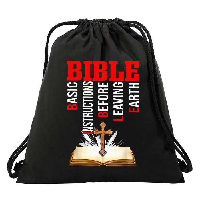 BIBLE Basic Instructions Before Leaving Earth Christian Drawstring Bag