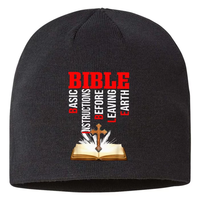 BIBLE Basic Instructions Before Leaving Earth Christian 8 1/2in Sustainable Knit Beanie