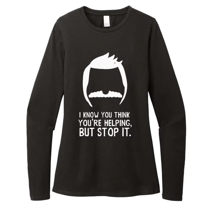 Bob’S B.U.R.G.E.R.S I Know You Think You’Re Helping But Stop It Womens CVC Long Sleeve Shirt