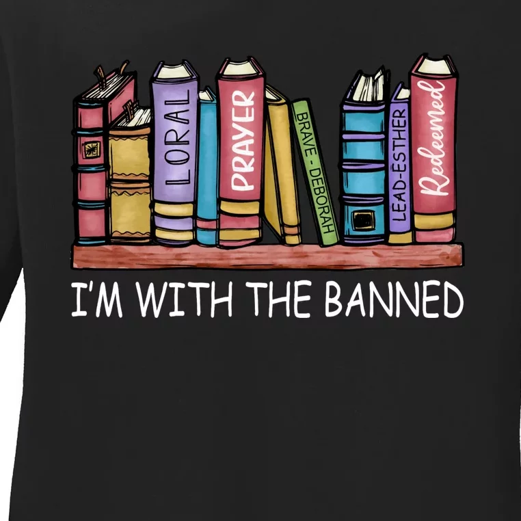 Banned Books I'm With The Banned Banned Books Reading Books Ladies Long Sleeve Shirt