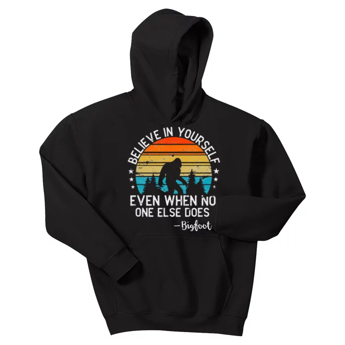 Bigfoot Believe In Yourself Sasquatch Swamp Monster Kids Hoodie