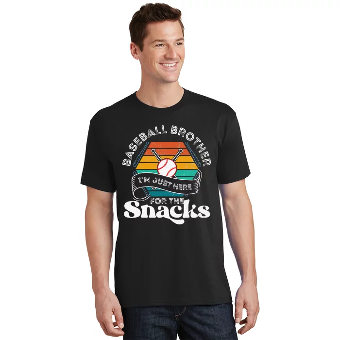 Baseball Brother Im Just Here For The Snacks Retro Baseball T-Shirt