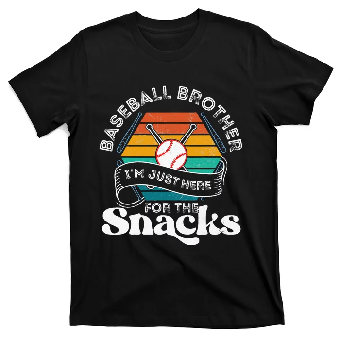 Baseball Brother Im Just Here For The Snacks Retro Baseball T-Shirt