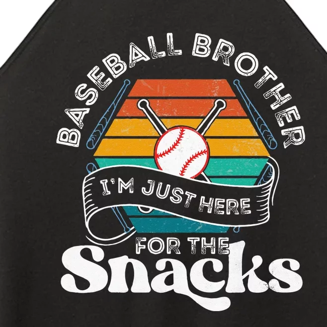 Baseball Brother Im Just Here For The Snacks Retro Baseball Women’s Perfect Tri Rocker Tank