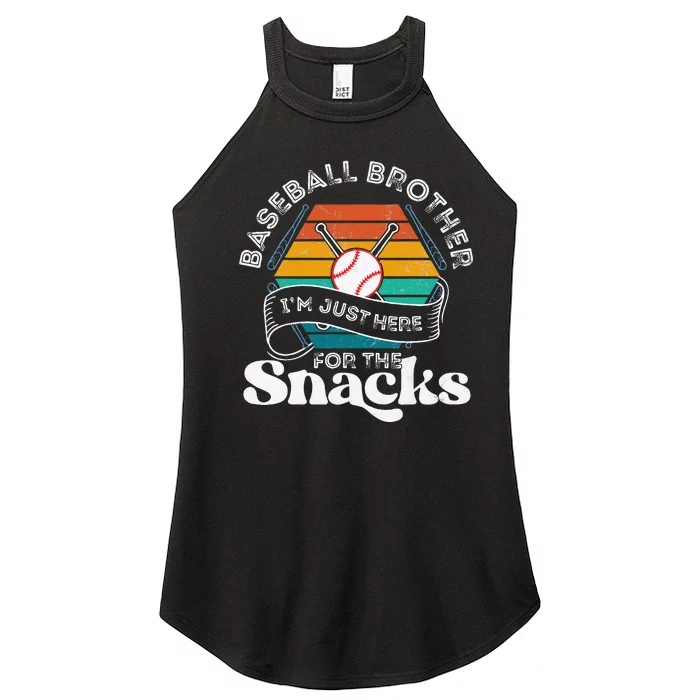 Baseball Brother Im Just Here For The Snacks Retro Baseball Women’s Perfect Tri Rocker Tank