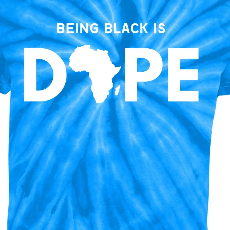 Being Black Is Dope Black Pride Melanin African American Gift Kids Tie-Dye T-Shirt