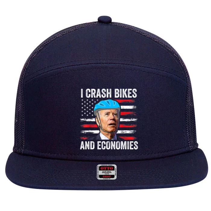 Biden Bicycle I Crash Bikes And Economies 7 Panel Mesh Trucker Snapback Hat