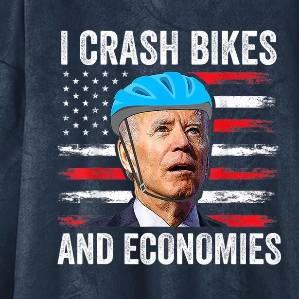 Biden Bicycle I Crash Bikes And Economies Hooded Wearable Blanket