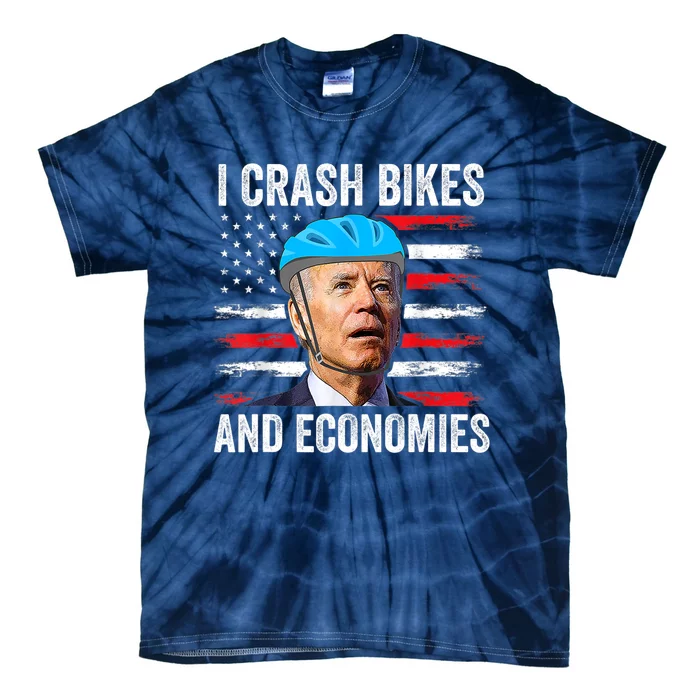 Biden Bicycle I Crash Bikes And Economies Tie-Dye T-Shirt