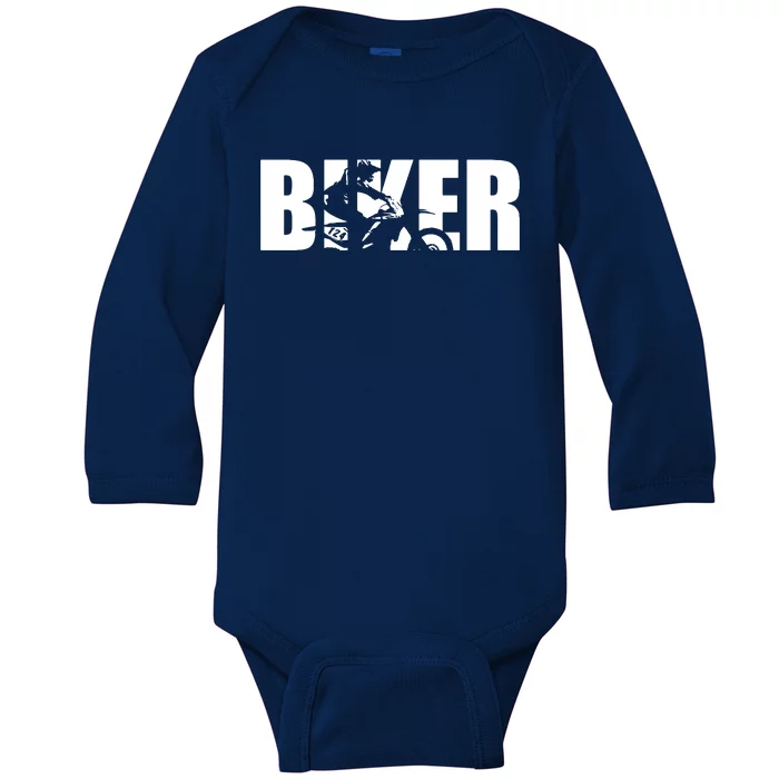 Biker Baby Long Sleeve Bodysuit