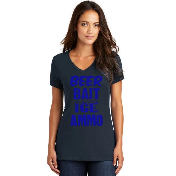 Beer Bait Ice Ammo Women's V-Neck T-Shirt