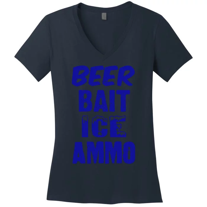 Beer Bait Ice Ammo Women's V-Neck T-Shirt