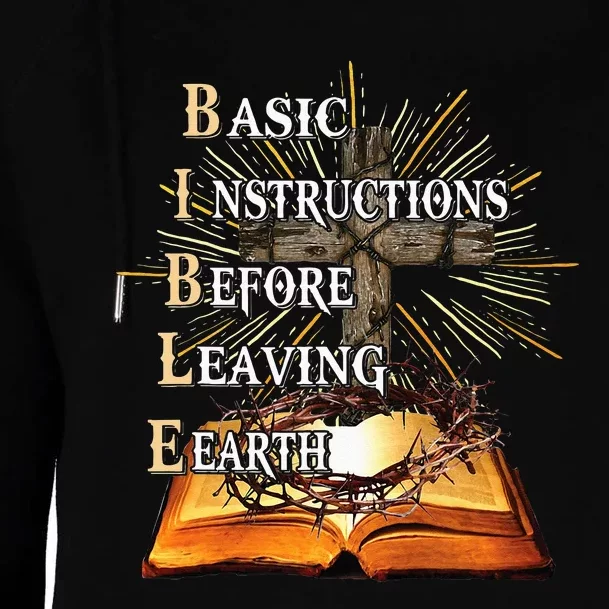 Bible Basic Instructions Before Leaving Earth Christian Womens Funnel Neck Pullover Hood