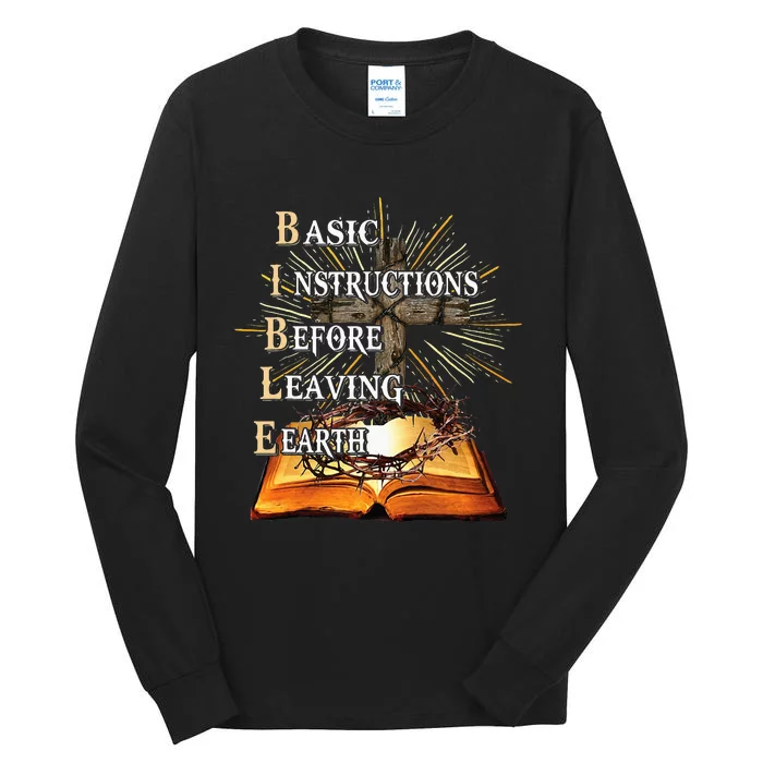 Bible Basic Instructions Before Leaving Earth Christian Tall Long Sleeve T-Shirt