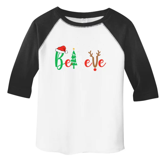 Bigfoot Believe In Christmas Funny Sasquatch Xmas Pajamas Toddler Fine Jersey T-Shirt