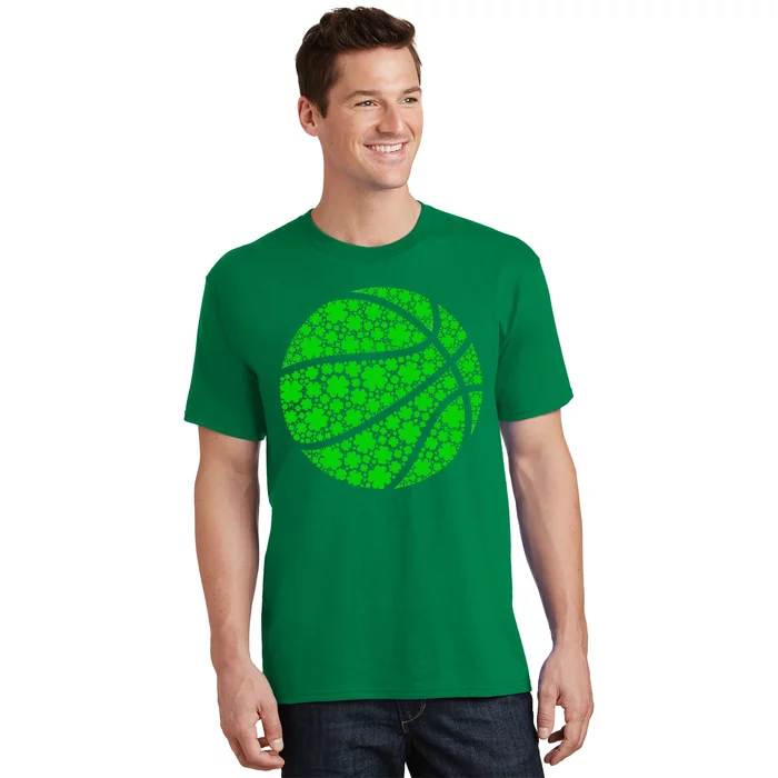 Basketball Ball Irish Shamrock Lucky Clover St Patrick's Day T-Shirt