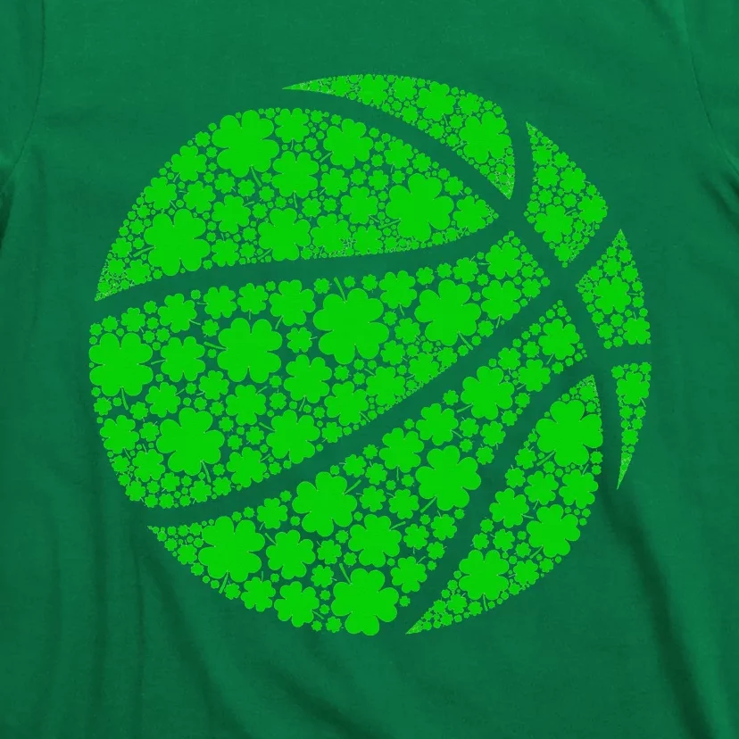 Basketball Ball Irish Shamrock Lucky Clover St Patrick's Day T-Shirt