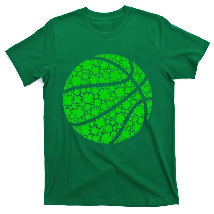 Basketball Ball Irish Shamrock Lucky Clover St Patrick's Day T-Shirt