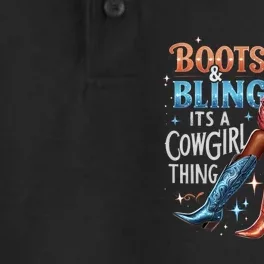 Boots & Bling Its A Cowgirl Thing Melanin Rodeo Cowgirl Dry Zone Grid Performance Polo