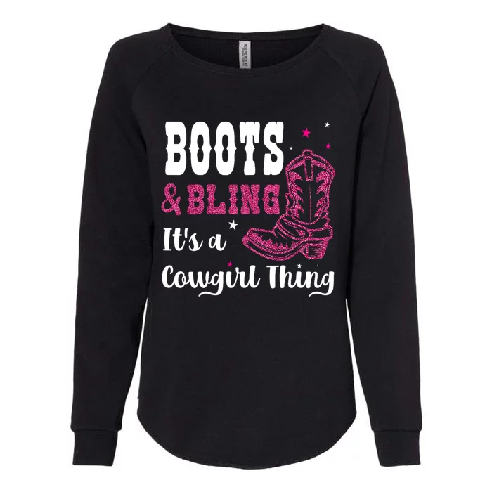 boots & bling it's a cowgirl thing Western Womens California Wash Sweatshirt