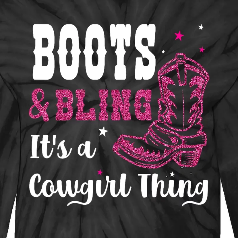 boots & bling it's a cowgirl thing Western Tie-Dye Long Sleeve Shirt