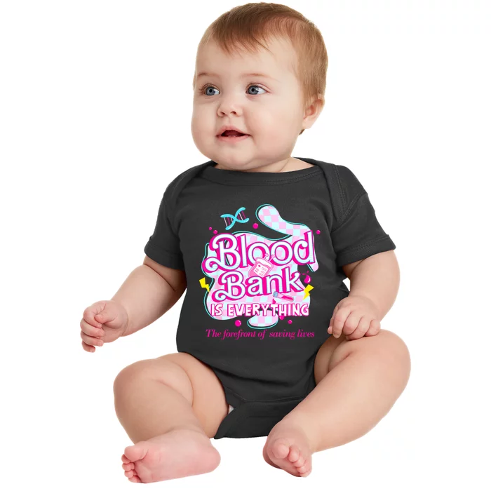 Blood Bank Is Everything Pink Retro Lab Week 2024 Med Tech Baby Bodysuit