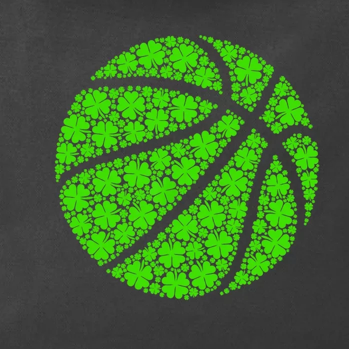 Basketball ball Irish Shamrock Lucky Clover St Patrick's Day Zip Tote Bag