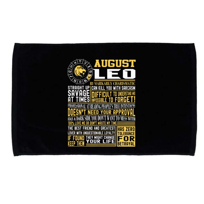 Best Born In August Leo Zodiac Sign For Men Women Microfiber Hand Towel