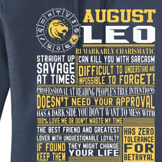 Best Born In August Leo Zodiac Sign For Men Women Women's Pullover Hoodie