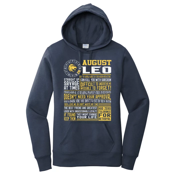 Best Born In August Leo Zodiac Sign For Men Women Women's Pullover Hoodie