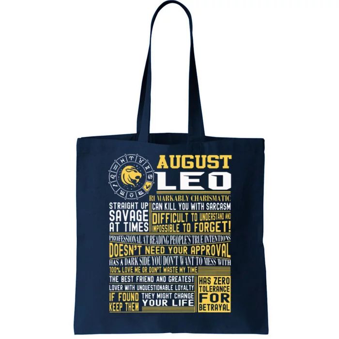 Best Born In August Leo Zodiac Sign For Men Women Tote Bag