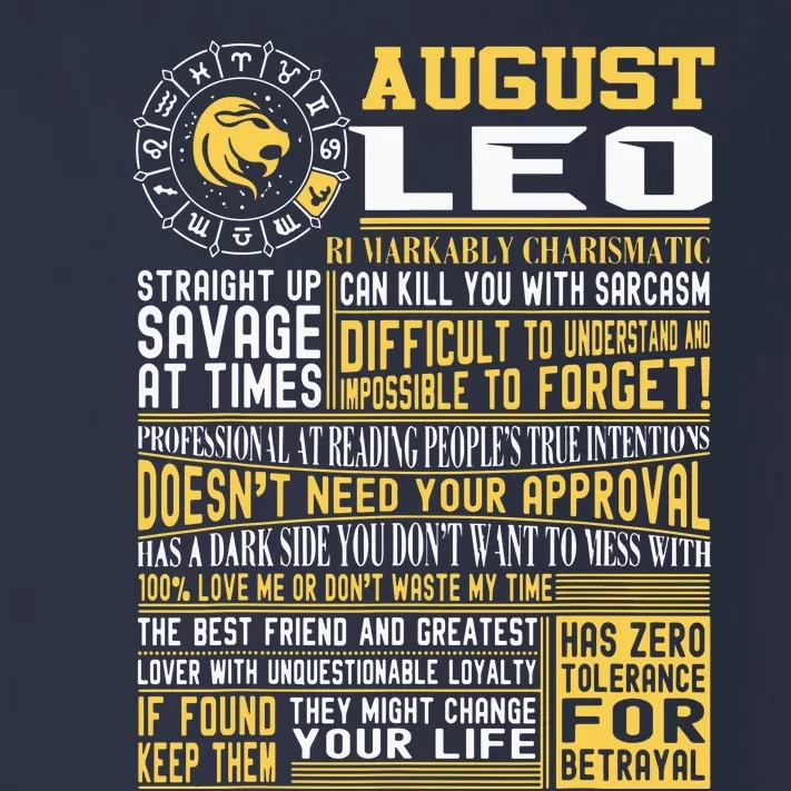 Best Born In August Leo Zodiac Sign For Men Women Toddler Long Sleeve Shirt