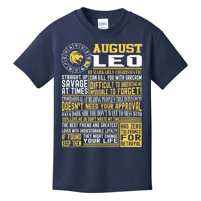 Best Born In August Leo Zodiac Sign For Men Women Kids T-Shirt