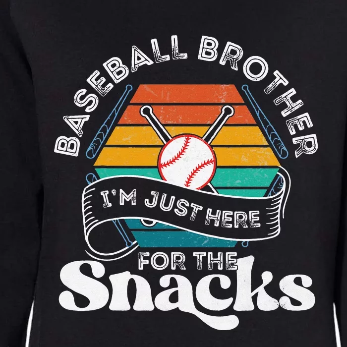 Baseball Brother I'm Just Here for the snacks retro Baseball Womens California Wash Sweatshirt