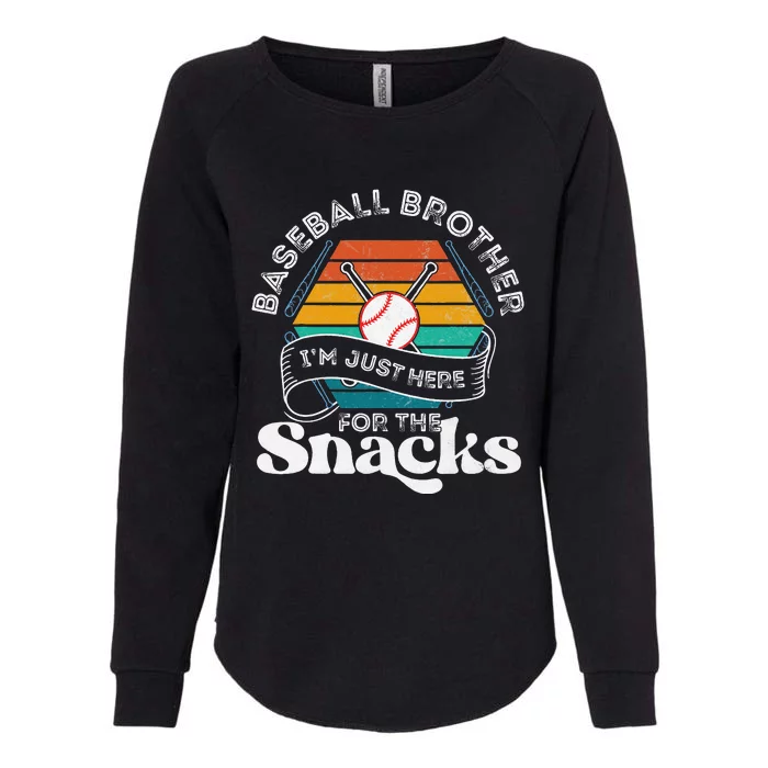 Baseball Brother I'm Just Here for the snacks retro Baseball Womens California Wash Sweatshirt