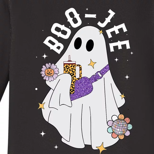 Boujee Boo Jee Spooky Season Cute Ghost Halloween Costume Baby Long Sleeve Bodysuit