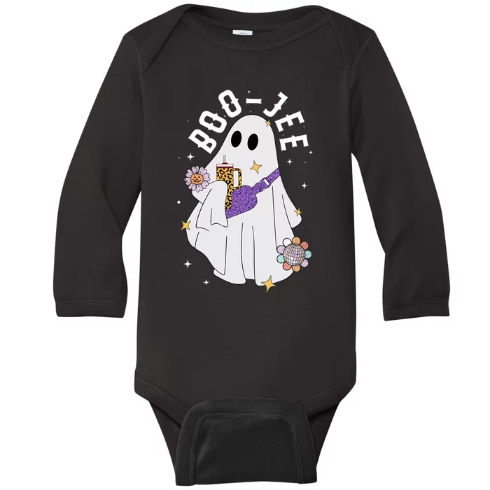 Boujee Boo Jee Spooky Season Cute Ghost Halloween Costume Baby Long Sleeve Bodysuit