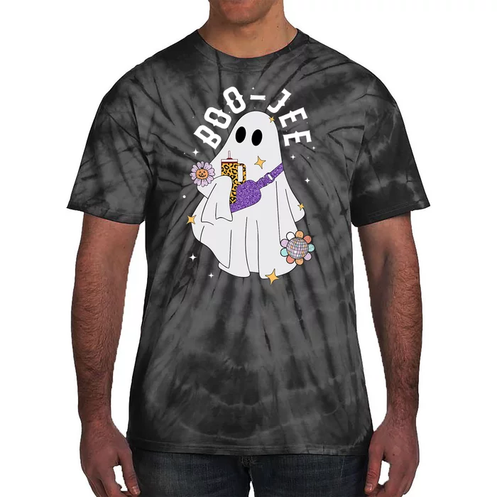 Boujee Boo Jee Spooky Season Cute Ghost Halloween Costume Tie-Dye T-Shirt